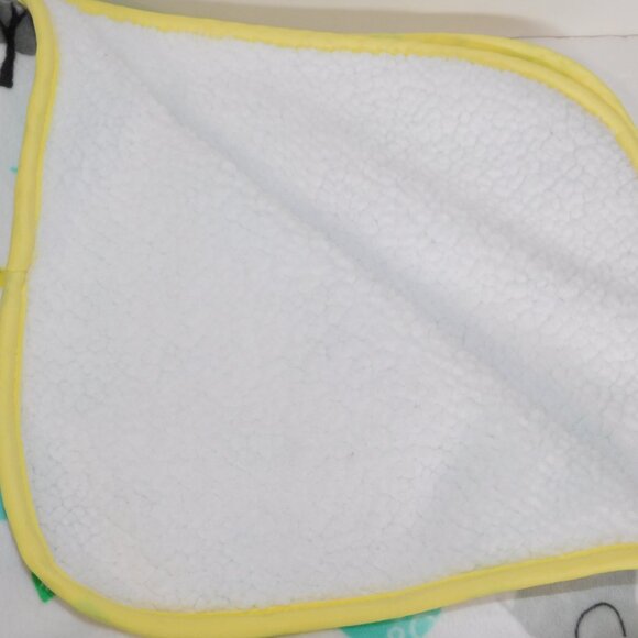 Carters Jungle Animals Blue Yellow Green Velour Sherpa Baby Crib Tummy Blanket - Picture 4 of 7